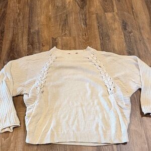 Simply Vera Vera Wang Cream Sweater with Braided Accents